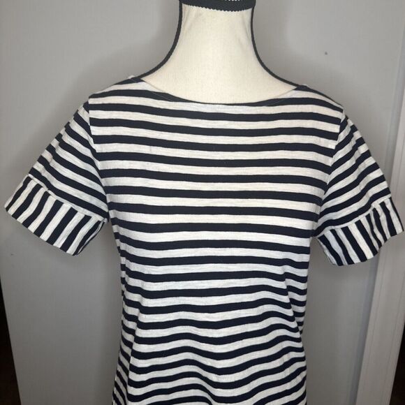 Boden Darcey Jersey BLACK WHITE Striped T Shirt Dress Sz 6R Nautical Travel - Picture 2 of 9
